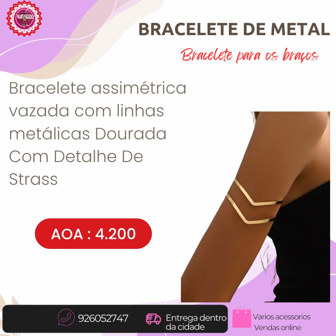 Bracelete de Metal Dourada