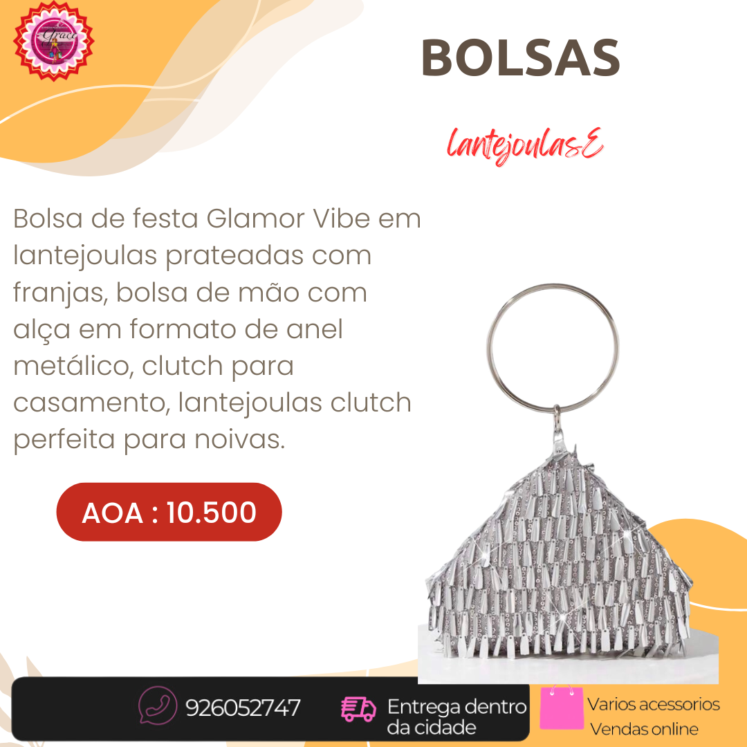Bolsa de Noite Metal Dourada