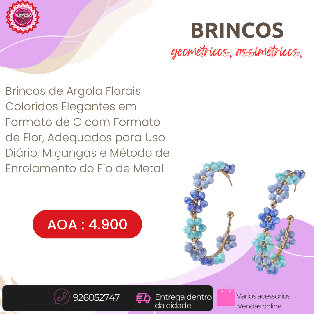 Brincos de Argola Florais